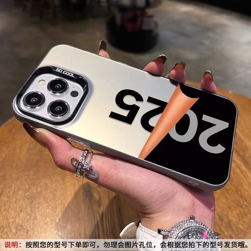 2025 nueva aplicación iPhone16promax funda para teléfono móvil 15Plus marca de moda 14 color plata 13 año de la serpiente 12 año nuevo