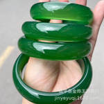 绿玛瑙手镯冰种阳绿玉髓玉手镯送妈妈女友礼物专柜直播供货特价