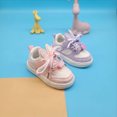 2023春季新款软底女童小兔子软底魔术贴单鞋中小童单鞋学生板鞋
