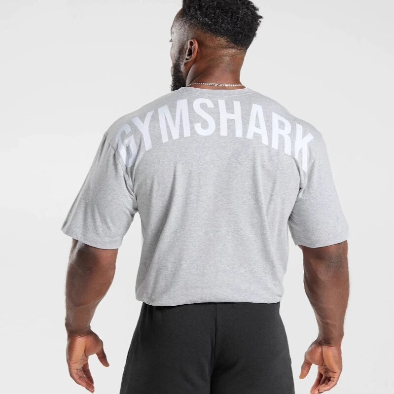 GYMSHARK マッスルシャー フィットネス トレーニング 通気性 半袖 Tシャツ 夏 メンズ ヘビースポーツ ルーズ トップ|undefined