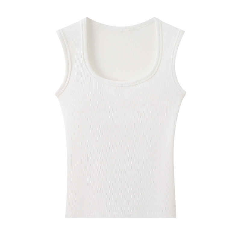 Camisole Women's Inner 2025 여름 새로운 스타일 외부 덮음 덮음 I 형 퓨어 코튼 와이드 어깨 스트랩 탑 트렌디
