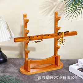 跨境木质多层笛子展示架 桌面立体可拆卸笛子乐器多功能收纳架