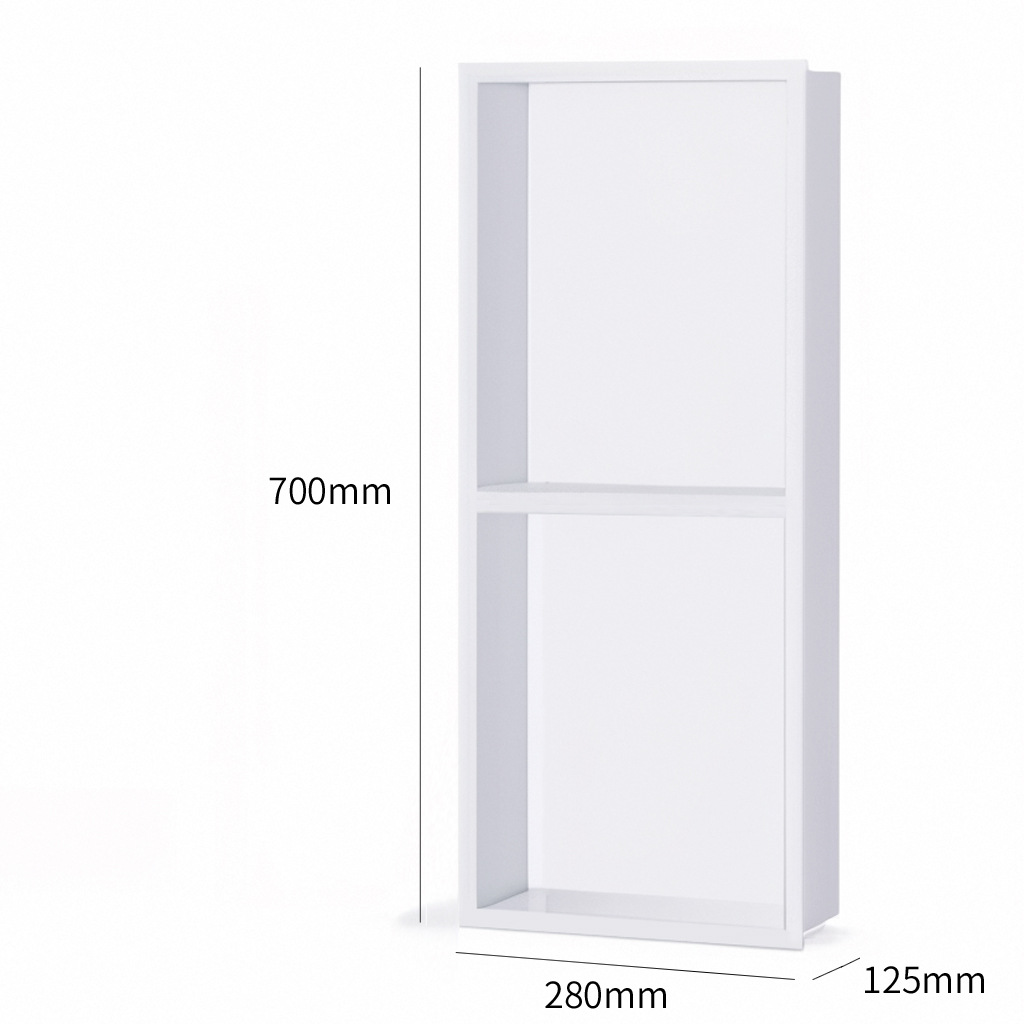 Acero inoxidable nicho incrustado ducha doble partición baño metal nicho Internet celebridad acabado baño estante