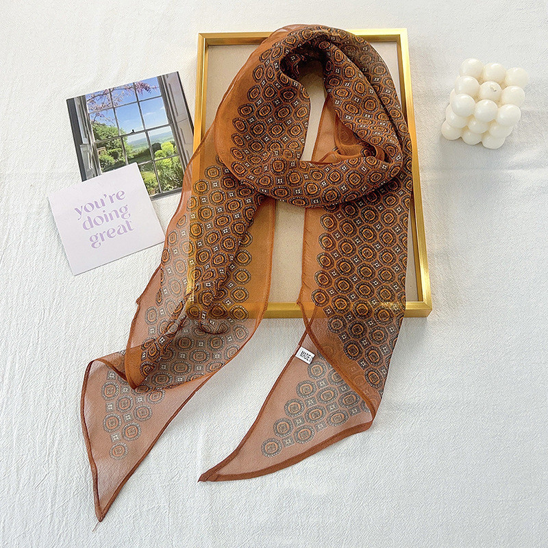 Cinta de impresión fina de alta calidad de primavera y verano, estilo INS, decoración de ropa de nicho retro, cinta de gasa, regalo de vacaciones