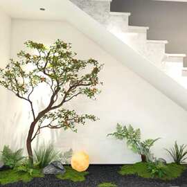 海岛春花仿真绿植造景室内装饰落地摆件假植物新中式简约茶室景观