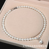 Fashionable necklace from pearl, swan, pendant, chain for friend, simple and elegant design
