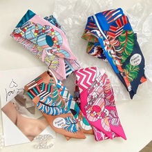 法式长条细窄丝巾女百搭装饰绑发绑包包手柄扎发丝带发带飘带发饰