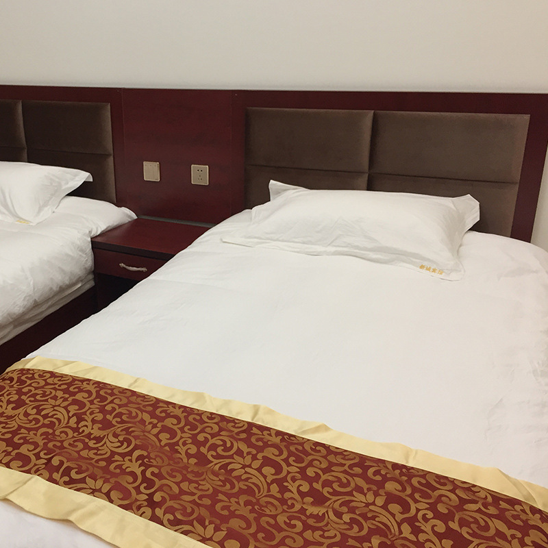简约现代复合多层板家具 酒店1米2标准间 可定制宾馆家具两床一柜|ms