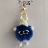 6cm royal blue [light gold hardware] [35# lobster buckle + 30# flat circle + 4 sections o chain]