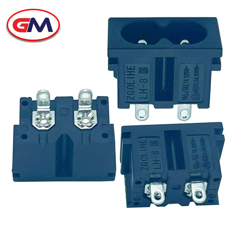 LED灯具AC输入式和小8字插座 优质低价全铜两芯小八字AC插座DB-8