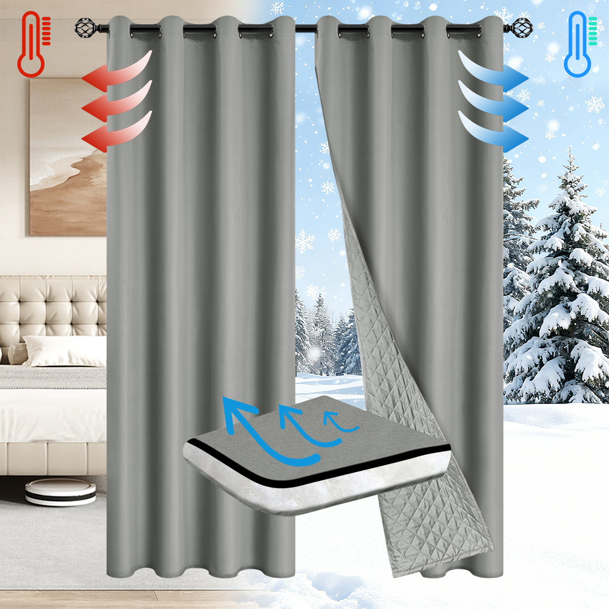 Gris claro (algodón para mantenerse caliente)