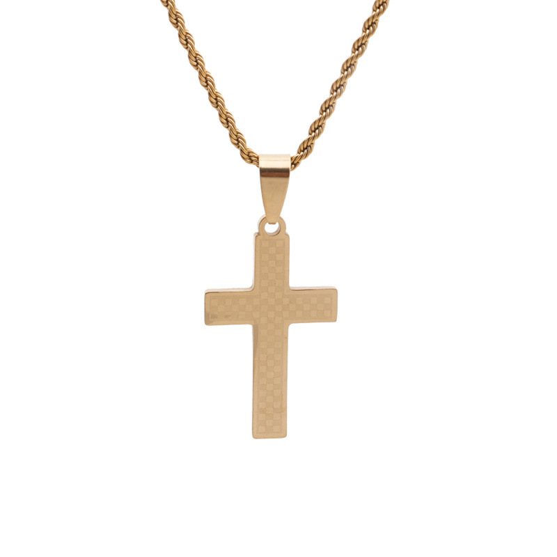 Nihaojewelry Exaggerated Style Twist Chain Heart Cross Pendant Necklace Wholesale Jewelry display picture 4
