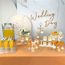 J^h亚克力订婚甜品台展示架摆件生日糕点摆盘冷餐茶歇摆台蛋糕托