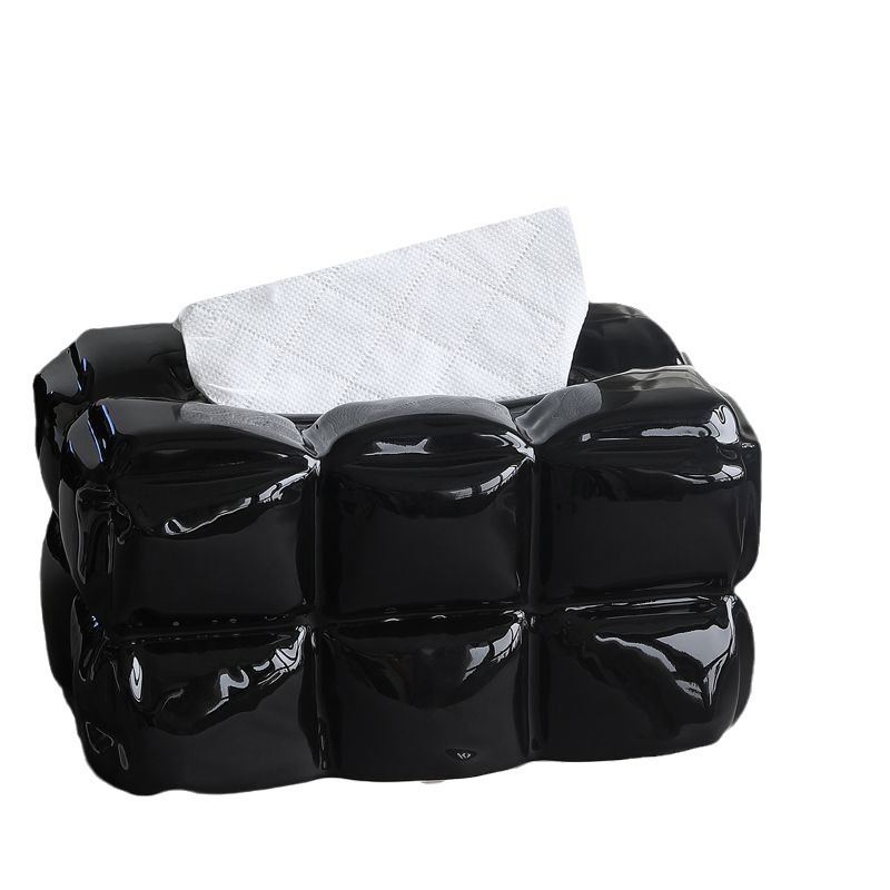 Estilo nórdico Luz de lujo caja de pañuelos de cerámica extraíble de alto aspecto nicho personalizado caja de almacenamiento sala de estar decoración caja de pañuelos