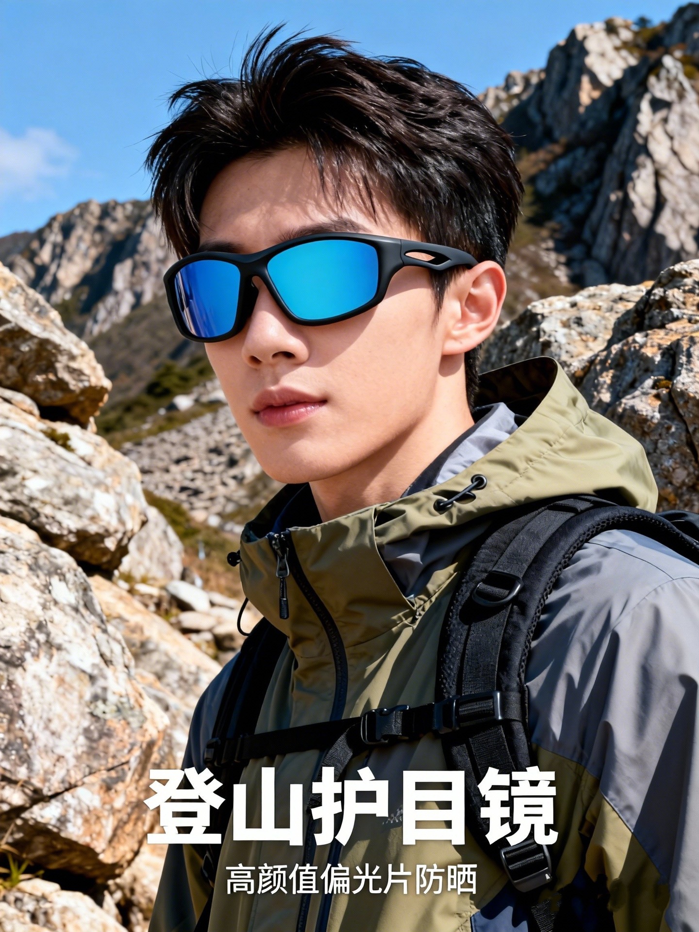 新款欧美偏光太阳镜男女户外骑行运动登山护目镜防紫外线雪山墨镜