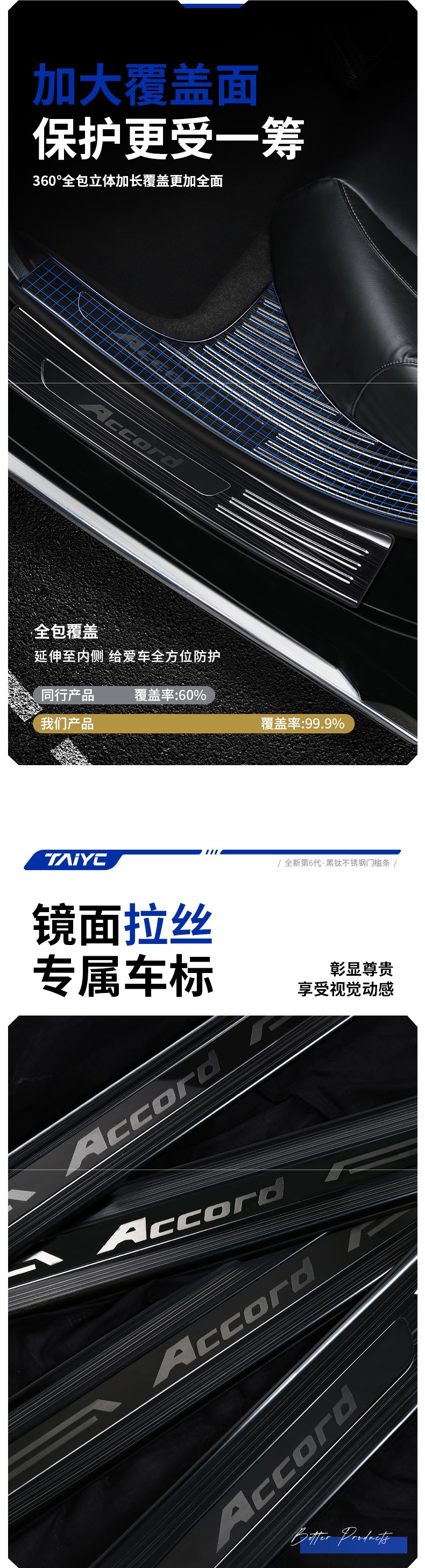 25-26 models of WEY Gaoshan 8, WEY 9, and WEY 7 car modification accessories: stainless steel door sill protection plate