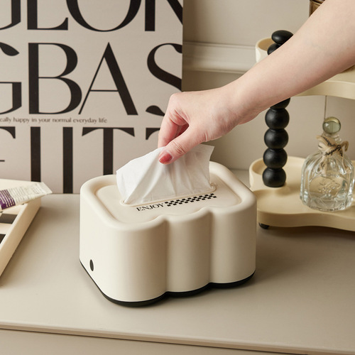 Cream style wall-mounted tissue box art high-looking ins tissue box living room bathroom French cloud storage box