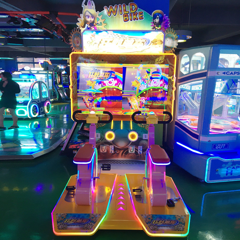 Coin operated double bicycle game machine Bicycle Man commercial video game equipment new coin operated bicycle competition