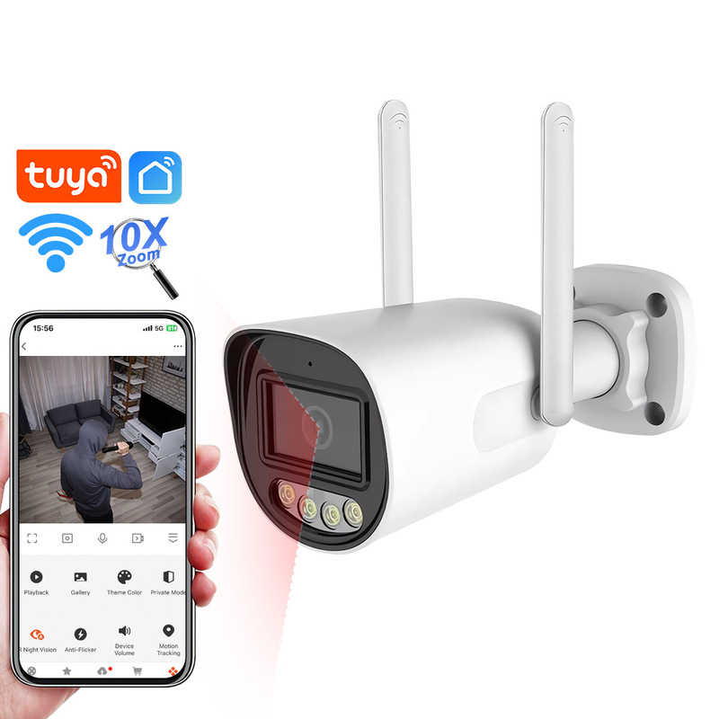 Cross-Border Tuya Tuya Smart Popular Surveillance Camera High-Definition Remote Indoor and Outdoor Wireless Mobile Phone Home-Use Bullet Camera