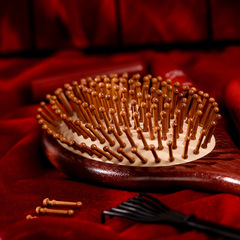 Natural sandalwood air bag comb meridian massage comb sandalwood meridian massage comb air cushion comb hair straightening comb