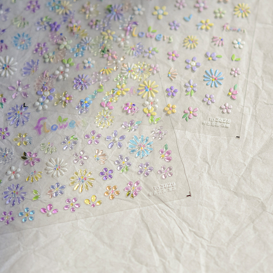 9g Weight Nail Patches Nail Supplies 1 Piece Quantity Plastic Material Cartoon Pattern Simple Style Style Tomoni Jelly Nail Stickers Popular Cute Nail Sticker Factory Wholesale Japanese Color Flower 3828 4