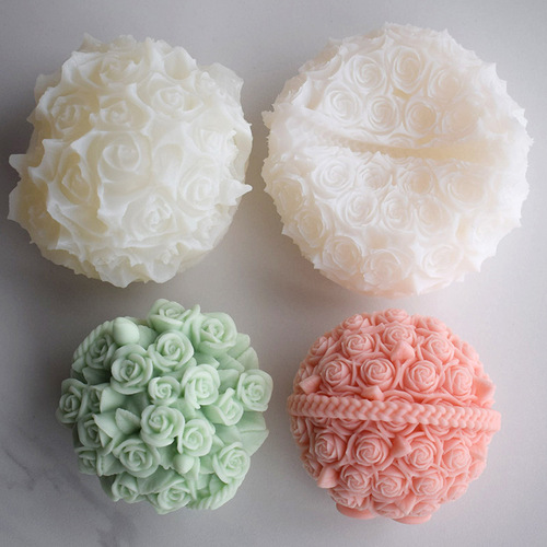 Rose basket Valentine's Day 3D silicone mold scented candle plaster diy chocolate mousse cake decoration mold