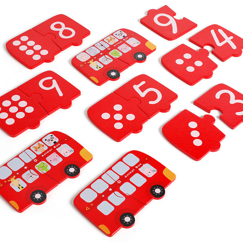 Number matching boys and girls cognitive number matching children's wooden toys baby early education educational puzzle building blocks