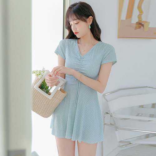 Bodysuit Swimsuit  New Korean Style Fashion Hot Spring Dress Set Women's Swimsuit 038841
