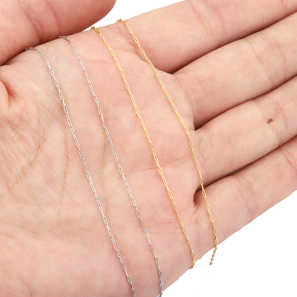 2g Weight Vacuum Plating Gold Plating Process Chain Jewelry Making Type 10m Jewelry Making Size 18K Gold Plated Plating Material 1 Roll 10m 304 Stainless Steel 18K Gold Plated Solid Color Polished Chain