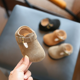 Girls' single-layer shoes autumn new children's Boken shoes soft bottom baby toddler shoes baby girls' peas shoes children's shoes