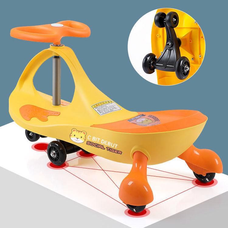 Niños andadores deslizantes 1-3 años, niños y niñas, sin pedales, anti-vuelco, polea de cuatro ruedas, torsión, coche al por mayor