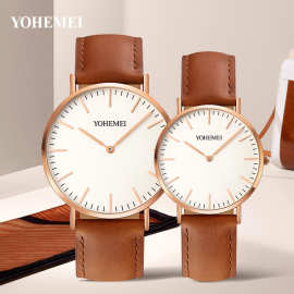 石英表情侣系列学生男士对装手表批发不锈钢钢带大表盘情侣款腕表