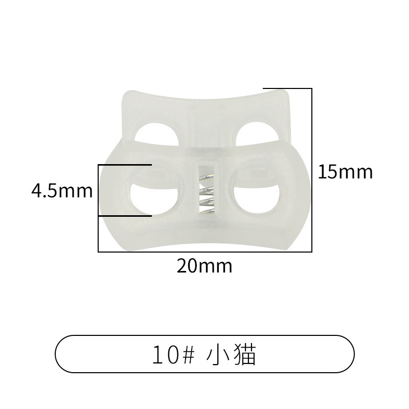 Rebecca primavera hebilla de plástico solo agujero ajuste botón campana tapa doble agujero hebilla de cuerda redonda negro cerdo hebilla de la nariz