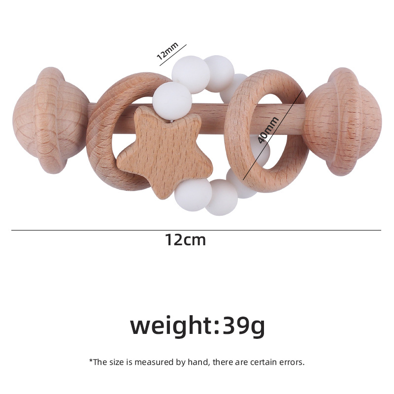 Creativo nuevo juguete para niños mordedor Beech bebé sonajero de mano cuentas de silicona bebé ejercicio interactivo mordedor palo