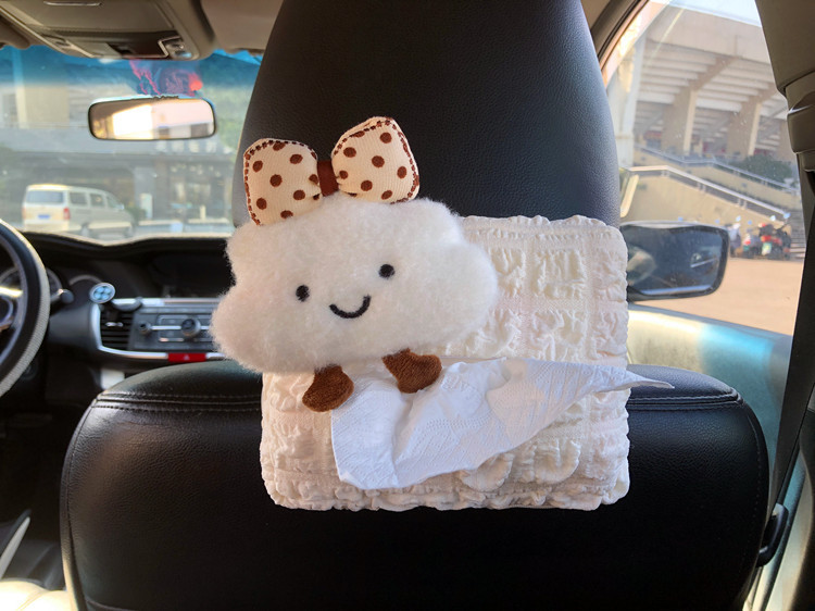 2026 New Model Car Tissue Box, Plush Hanging Type, Universal, Car Interior Accessories, Wholesale from Manufacturer, Cross-Border Dropshipping