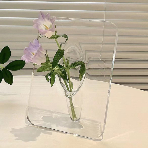 Acrylic vase photo frame ins style high-looking transparent art ornament hydroponic creative vase high-end