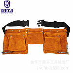 腰胯式牛皮工具腰包 多层多功能双包  加厚牛皮跨境出口款工具包