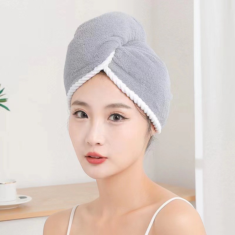 新作厚手二重構造ヘアドライキャップ レディース コーラルフリース ターバン 洗髪・拭き取り用 超吸水速乾タオル バスキャップ|undefined