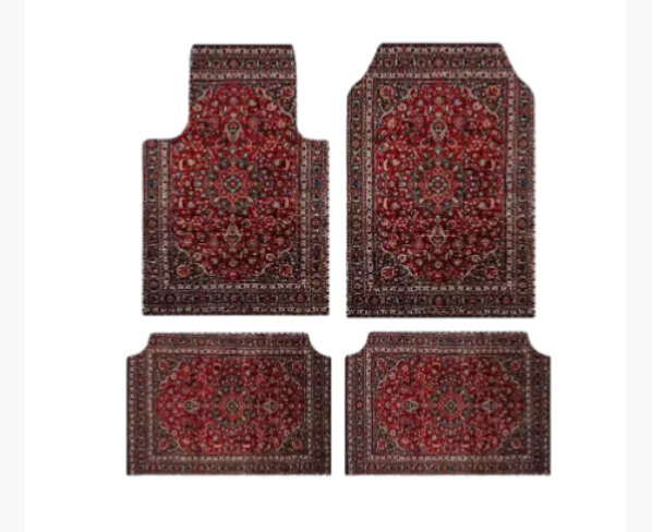Temu Label Cross-Border Bohemian Style Foot Mats for Home Use, Dirt-Resistant and Non-Slip, Four-Piece Set, Car Floor Mats Available for Dropshipping
