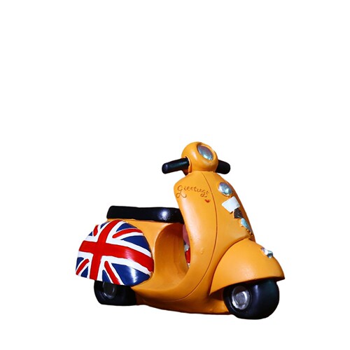zakka British style resin hand-painted retro motorcycle piggy bank ornaments creative home decorations