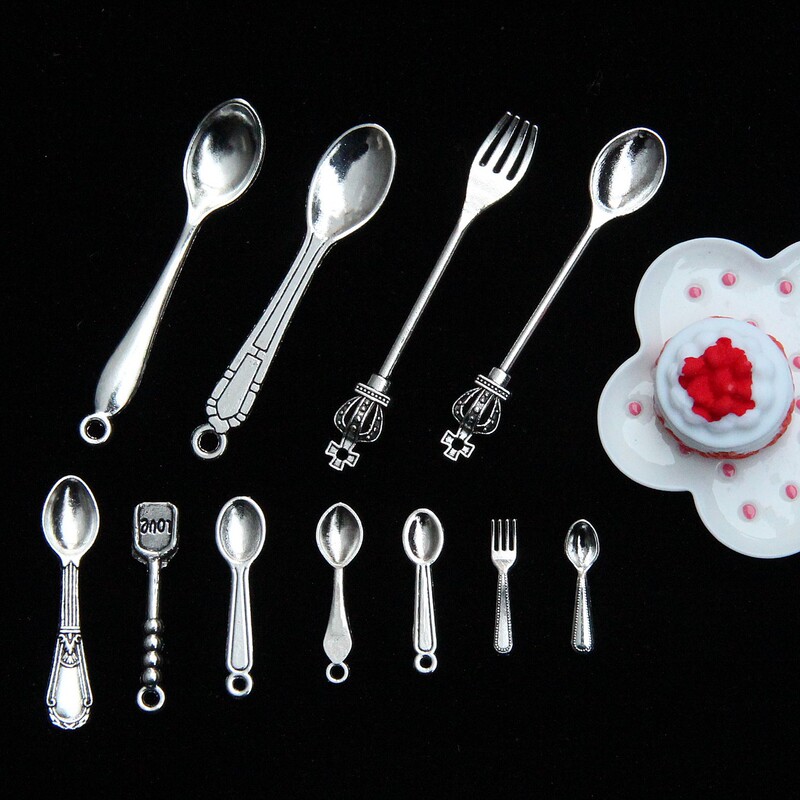Simulation Mini Tableware Alloy Fork Spoon Miniature Food Toy Set Tableware Kerr Doll Accessories Toy Accessories Simulation Mini Tableware Alloy Fork Spoon Miniature Food Toy Set Tableware Kerr Doll Accessories Toy Accessories