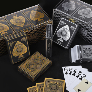 New Dezhou Poker Creative High-end Gold and Silver Thickened Folding Leisure Entertainment Large Character Table Game Poker