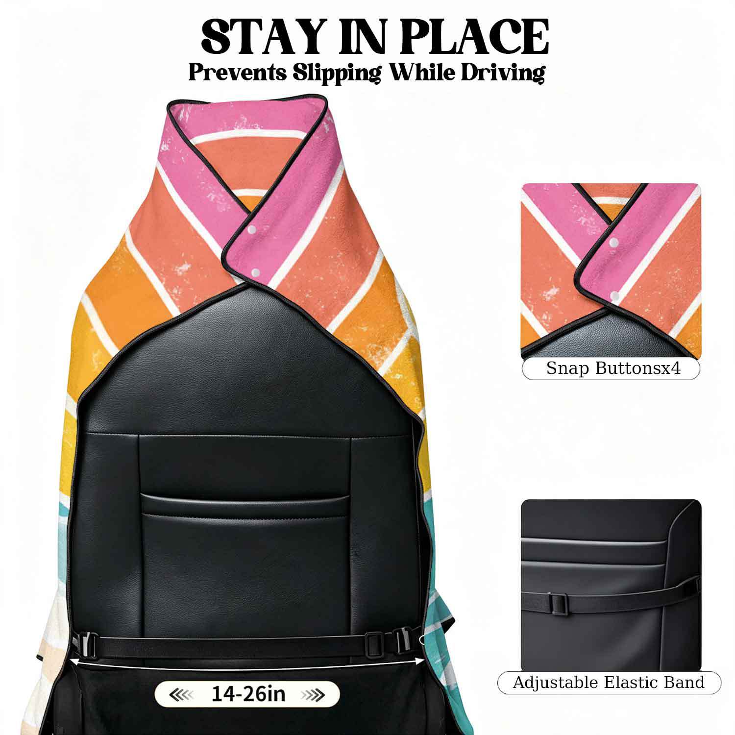 Printed bath towel and car seat cover 2-in-1, ultra-fine fiber outdoor beach and car dual-use universal seat cushion