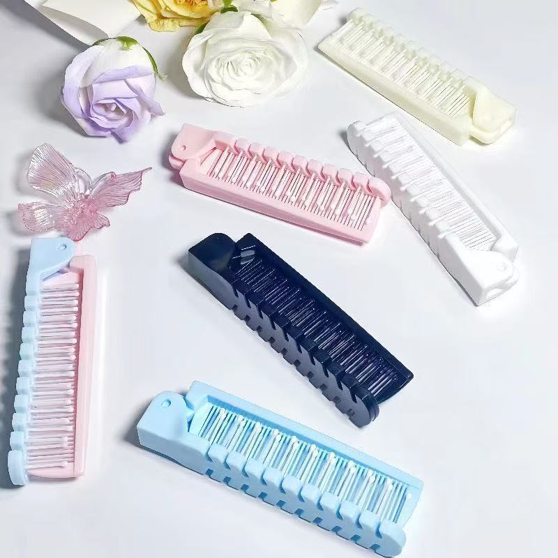 折叠梳子便携两用防静电女孩编发卷发分发旅行按摩儿童双头梳神器|undefined