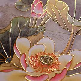 新中式家和万事兴客厅装饰画九鱼图沙发背景墙挂画高级感实木框壁