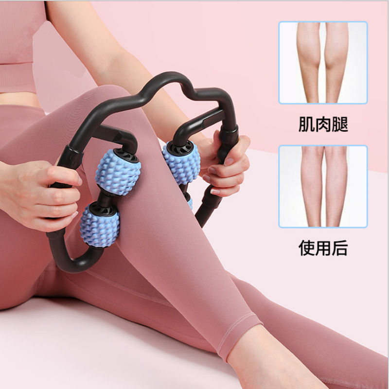 Clip de mano de anillo transfronterizo rodillo de masaje de pantorrilla rodillo de relajación muscular tubo de estufa yoga masajeador de piernas de anillo