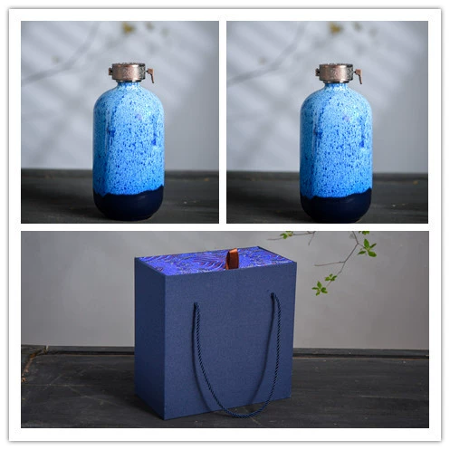 Pocket flask for home use, wine bottle, gift box, ceramic set sealed, 500 ml
