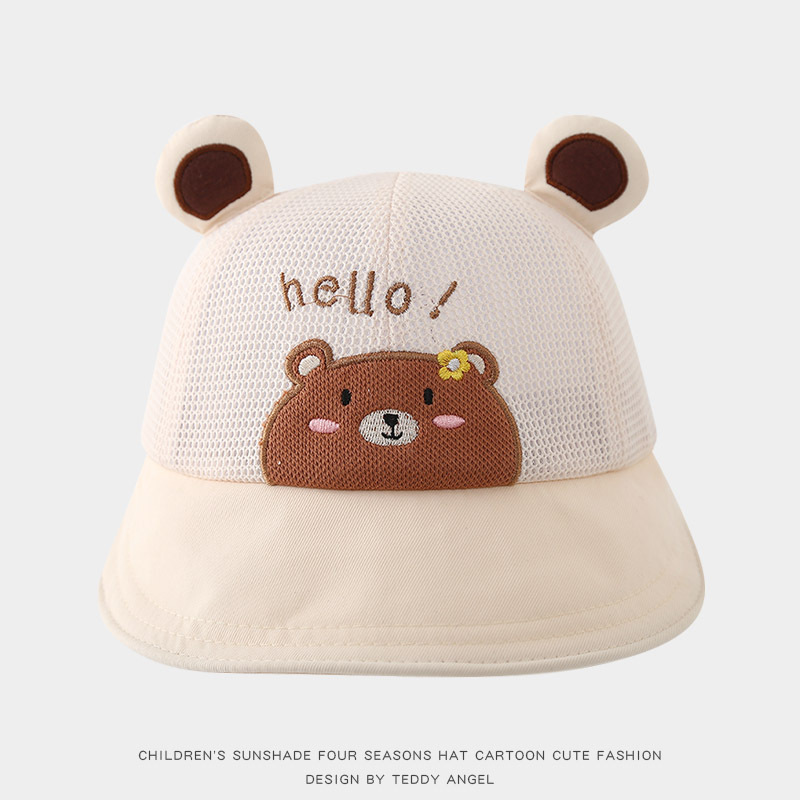 Baby pescador sombrero de verano gran albi protector solar malla transpirable sombrero de sol para niños lindos dibujos animados sombreros para niños y niñas
