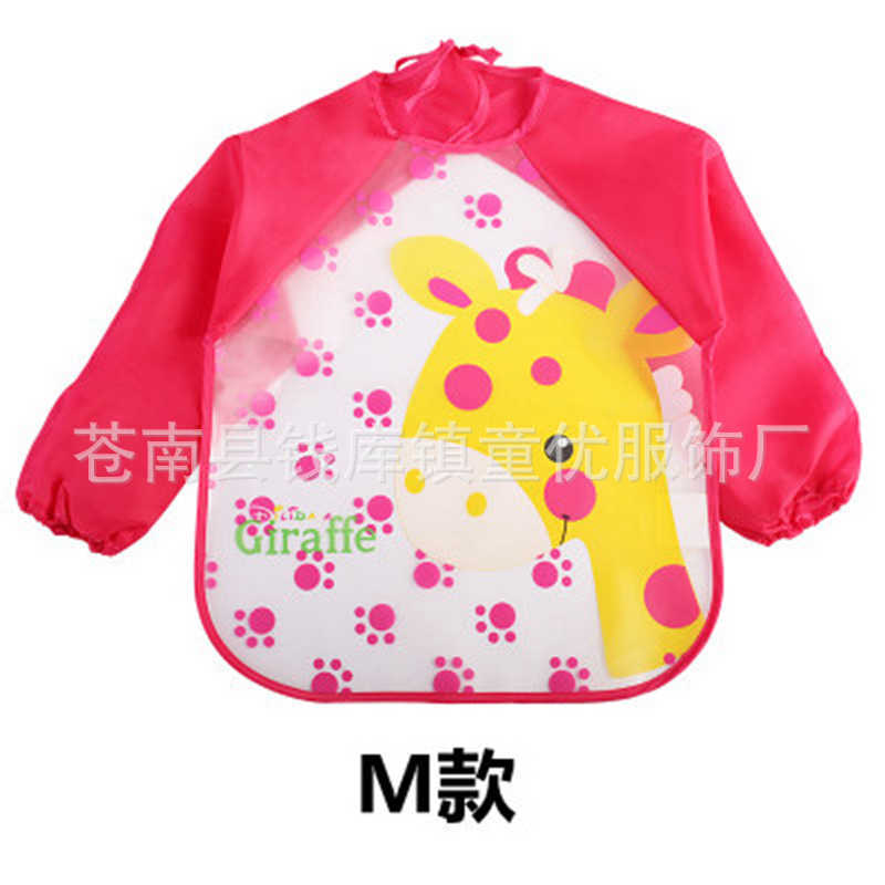 EVA para niños mono de bebé de manga larga a prueba de agua babero bebé sin lavado anti-sucio comer ropa de pintura ropa de babero de arroz