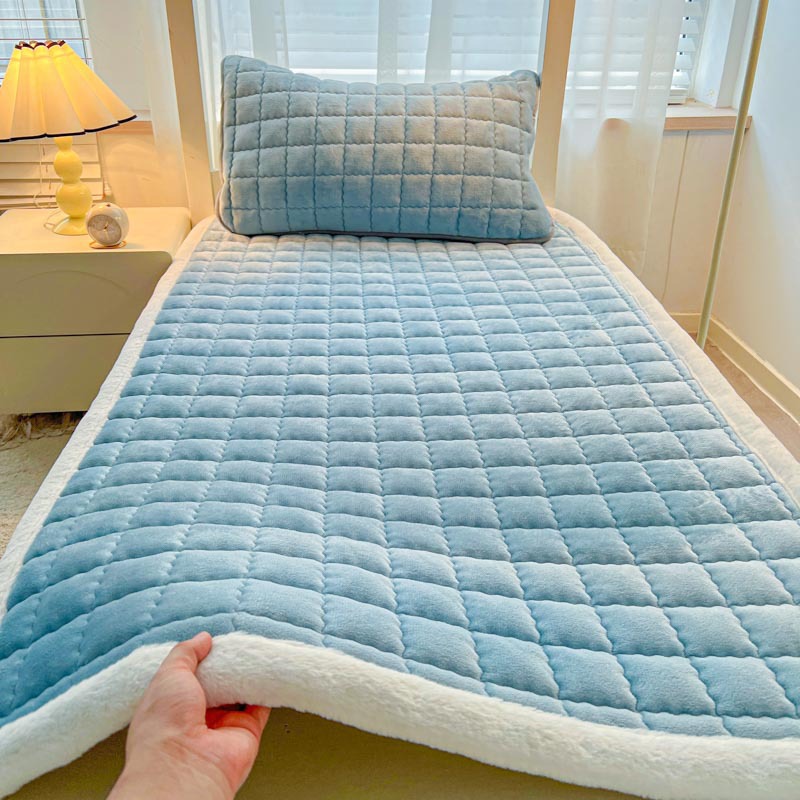 따뜻한 벨벳 엣지 매트리스 스모크 그레이 블루